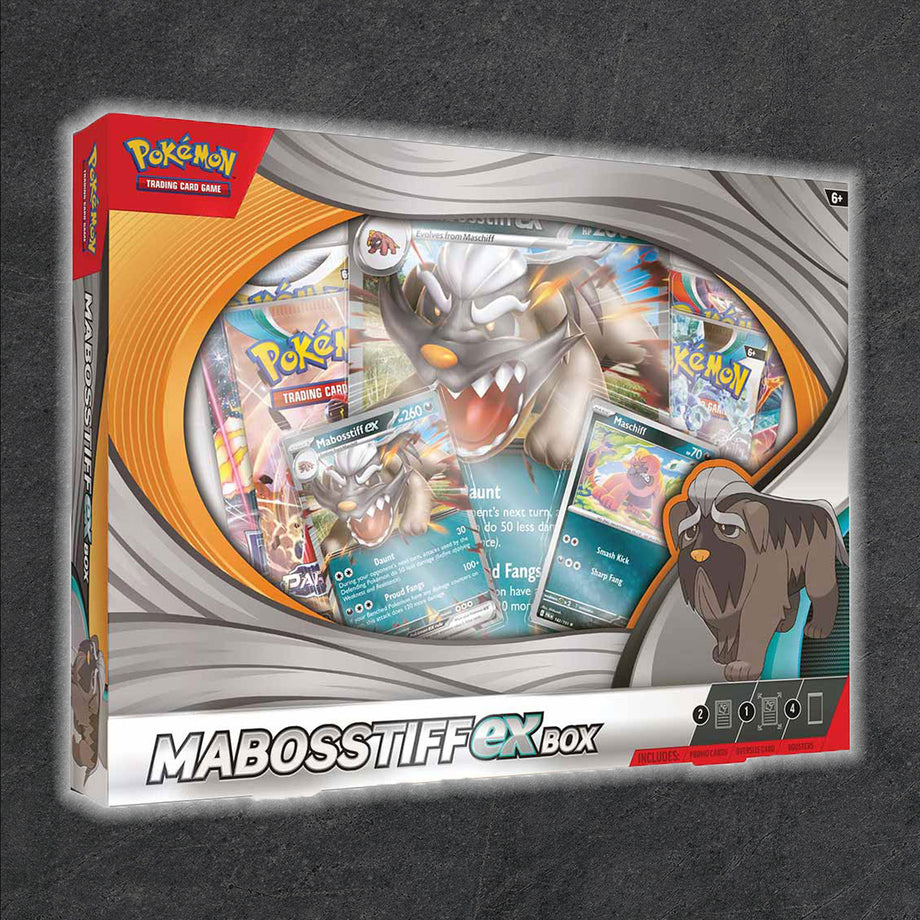 Pokmon Tcg: Mabosstiff Ex Box 3 Packs Pokmon TCG: Mabosstiff Ex Box - Met Foil Promokaarten & 4 Booster Packs Mabosstiff Ex Speelbare Versie Pokmon Tcg: Mabosstiff Ex Box 3 Packs Pokmon TCG: Mabosstiff Ex Box - Met Foil Promokaarten & 4 Booster Packs Mabosstiff Ex Speelbare Versie
